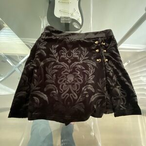 SHEIN Black Mini Skirt with Gold Buttons